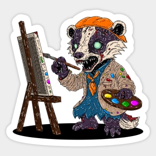 Zombie Badger Artist Sticker